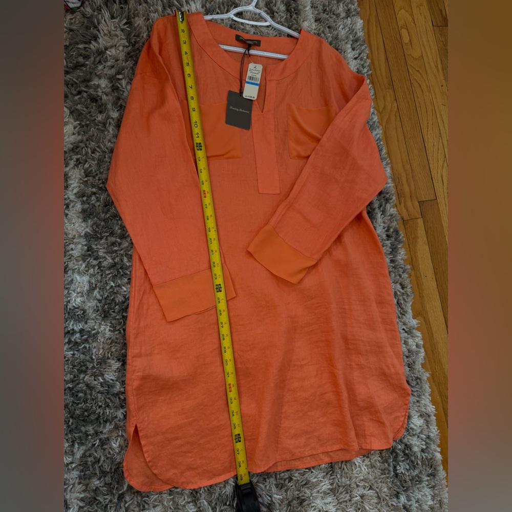 Tommy Bahama Coral Pocketed linen shirt dress size XL - Picture 10 of 11